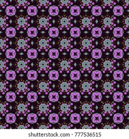 Seamless pattern in fractal design. It is executed in brown, gray and black colors. Vector beautiful mandala. Artwork for creative design, art and entertainment.
