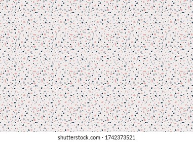 Seamless pattern of fragments of colored different stone figures on a light background. Vector illustration of imitation ceramic tile terrazzo background.