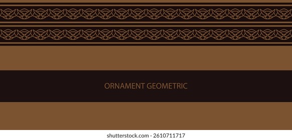 Seamless pattern frame background geometric ornament design brown color 
