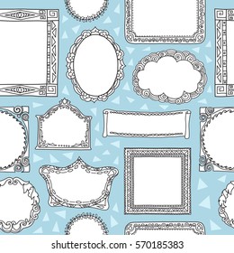 Seamless pattern with frame. Can be used for textile, website background, book cover, packaging.