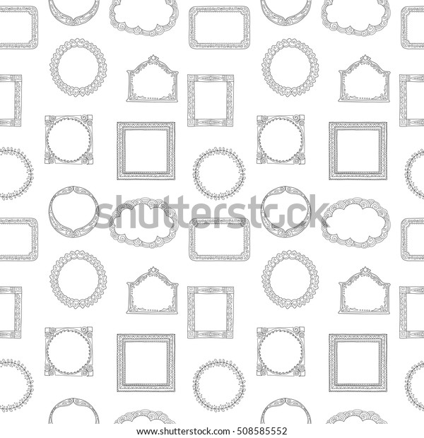 Seamless pattern with frame. Can\
be used for textile, website background, \
book cover,\
packaging.