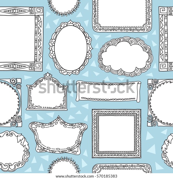 Seamless pattern with frame. Can
be used for textile, website background, 
book cover,
packaging.