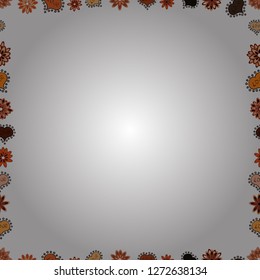 Seamless pattern. Frame doodle. Illustration in beige, orange and white colors. Vector element template.