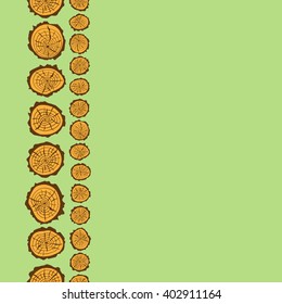 Seamless pattern frame drawings saw cut of tree for design