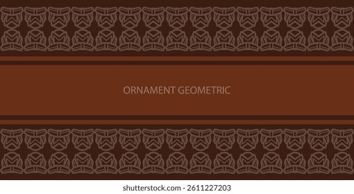 Seamless pattern frame ornament geometric floral pattern classic motif brown color