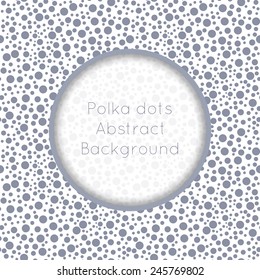 Seamless pattern with frame for text, stylish colorful vintage polka dot texture. Vector illustration