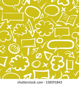Seamless pattern with frames and arrows, sketch for your design