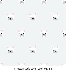 seamless pattern, french bulldog vector art  background design for fabric and decor