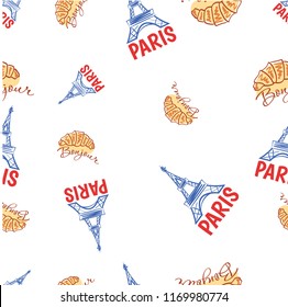 Seamless pattern with French motives