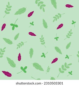 Seamless pattern of fresh herbs. Vector fresh beauty rustic eco friendly background. Vector illustration. Pattern in swatches.