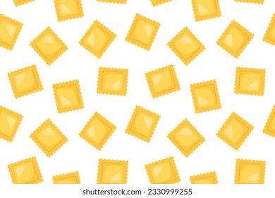 patrón transparente con ravioli casero fresco- ilustración vectorial
