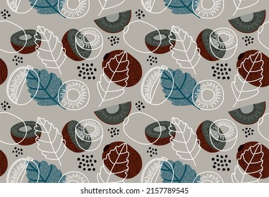 seamless pattern with fresh kiwi fruit. vector illustration