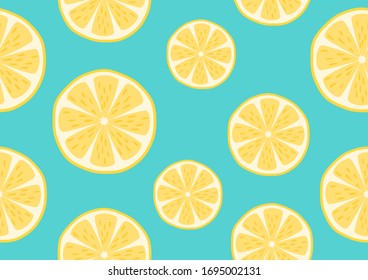 Seamless pattern of fresh lemon