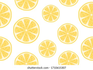 Seamless pattern of fresh lemon