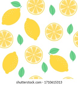 Seamless pattern of fresh lemon