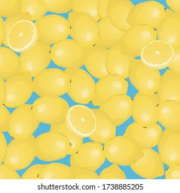 Seamless pattern of fresh lemon