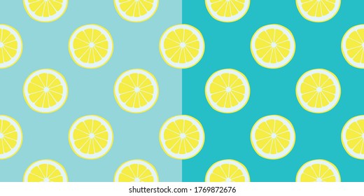 Seamless Pattern of Fresh Lemon Slices