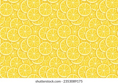 Seamless pattern with fresh lemon slices. Element for design.