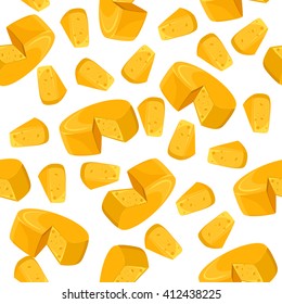seamless pattern of fresh, natural cheese