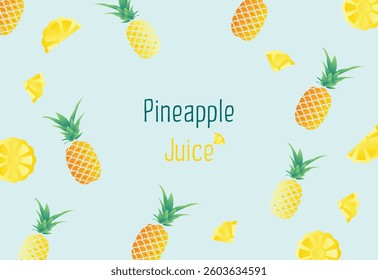 Seamless pattern fresh pineapple fruits background design
