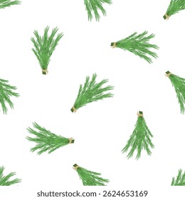 Seamless pattern with fresh rosemary bunches tied with twine, ideal for culinary or nature themed designs