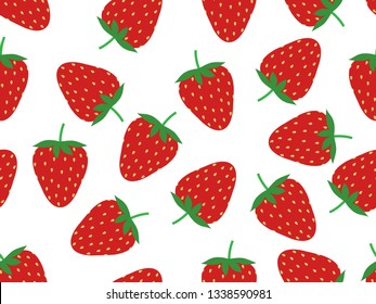 Seamless pattern of fresh strawberry background - Vector illustration