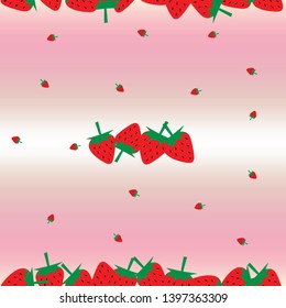 Seamless pattern of fresh strawberry on pink tone background. Vector design for paper print business, fabric or wallpaper art.