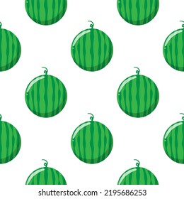 Seamless pattern fresh watermelon on white background.