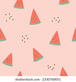Patrón sin foco con sandía fresca.Patrón orgánico. Fondo de plantilla y papel de embalaje, fondo de postales y tarjetas, para imprimir en papel de embalaje, postal, afiche, banner, ropa.