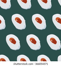 Seamless pattern with fried eggs