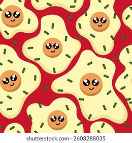 seamless pattern of fried eggs for background,fabric,cover