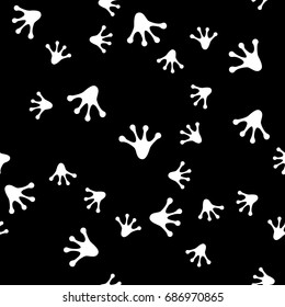 the seamless pattern with frog's footprints