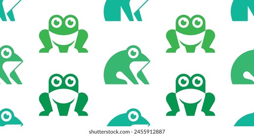 Seamless pattern with Frogs. isolated on white background