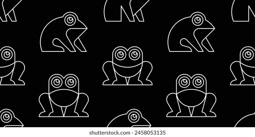 Seamless pattern with Frogs. isolated on white background