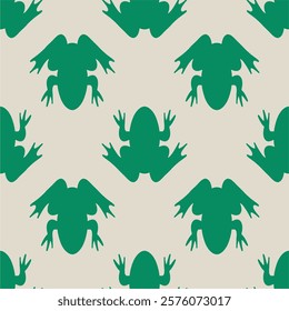 Seamless pattern with frogs. Wrapping paper, fabrics, bed linen, children's clothing, summer accessories, for the zoo.