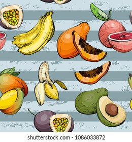 Seamless pattern with fruit