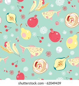 Seamless pattern of fruit