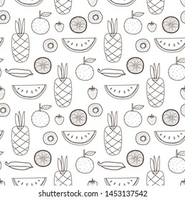 Seamless pattern with fruit background. Vector illustrations for gift wrap design.