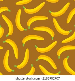 Seamless pattern fruit banana with a beautiful background chocolate