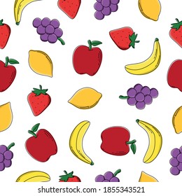 Seamless pattern fruit flat design