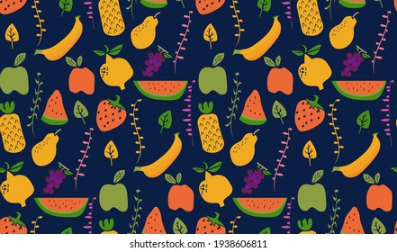 seamless pattern with fruit fruits background, seamless fruits pattern.
