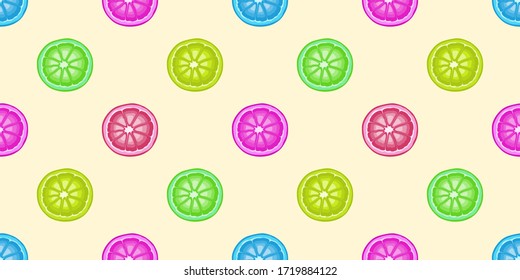 Seamless pattern with Fruit full color for Summer