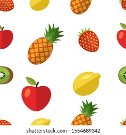 Seamless Pattern with fruit healthy food
