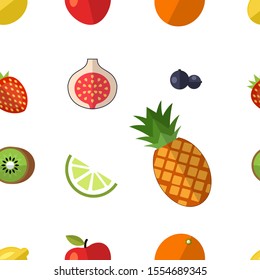 Seamless Pattern with fruit healthy food