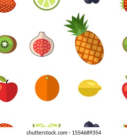 Seamless Pattern with fruit healthy food