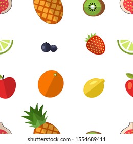Seamless Pattern with fruit healthy food