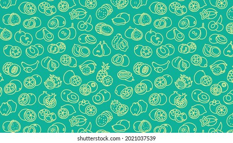 Seamless pattern with fruit icons .