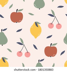 seamless pattern with fruit icons
-  vector illustration, eps