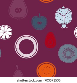 Seamless pattern with fruit icons for your design