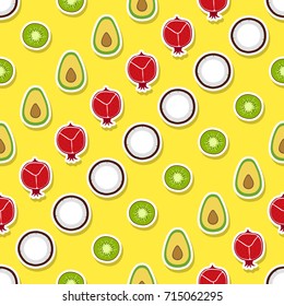 Seamless pattern with fruit icons for your design